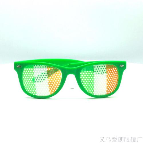 Small-Hole Printing Glasses Clover Celebrate Irish Flag Glasses on Saint Patrick‘s Day Glasses