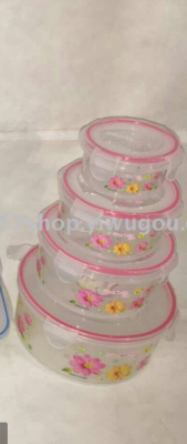 Circular 4-piece preservation box 115 transparent African chrysanthemum