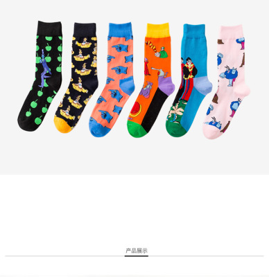 New fashion hot style popular logo with men's socks in the United States and creative picture tube socks