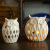 The latest European creative ceramic crafts owl candlestick manufacturers direct ceramic owl