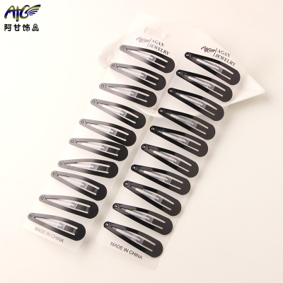 Korean version of the new simple frosted lady frosted bright black hair clips whole   rers direct sales