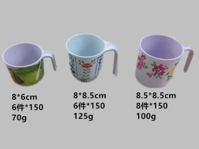 Mi-amine cup mi-amine mouth cup mi-amine tableware inventory low price processing imitation ceramic printed cups