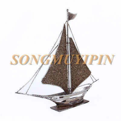 Western-style household sailboat furnishings metal crafts plain sailing iron art living room decoration furnishings