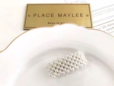 South Korea East Gate Jewelry MayLee temperament fashion exquisite sweet pearl short square hairpin Edge South Korea East Gate Jewelry MayLee temperament fashion exquisite sweet pearl short square hairpin edge