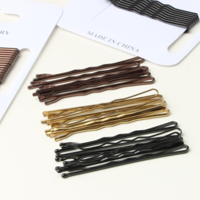 Cross border black paint retention hairpin wire bangs brown and gold hairpins