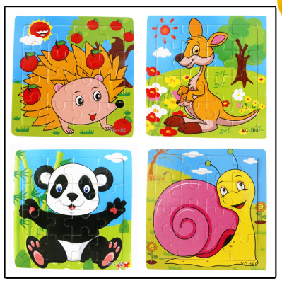 Baby Toddler Wooden Early Education Educational 16 Pieces Wooden Puzzle Children Stall Toys Wholesale Puzzle Puzzle Puzzle