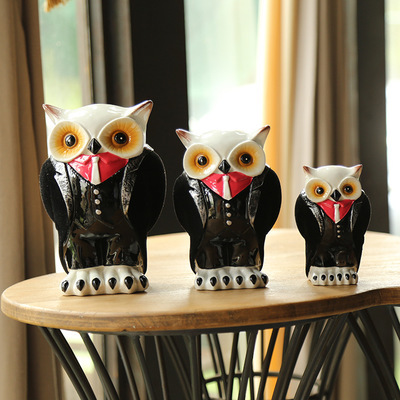 2016 European gentleman owl ceramic crafts decoration desk decoration a birthday gift wholesale