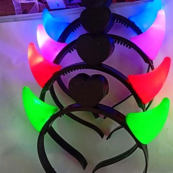 Luminous calf horn with lamp headband flash antler hairpin children's headdress concert festival headband push