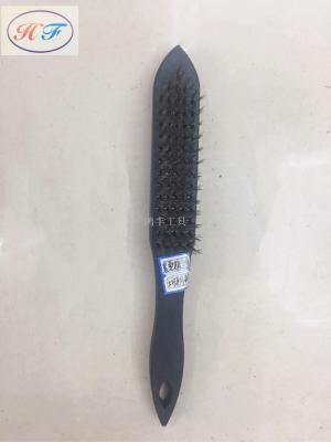 Steel wire brush with plastic handle