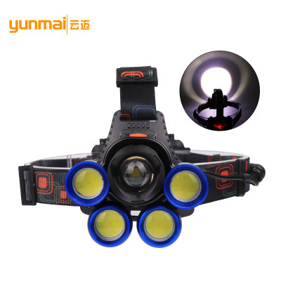 Cross-border special XML T6 bright aluminum alloy 5 headlamp USB charging mechanical zoom outdoor fishing lamp