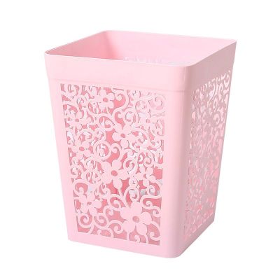 Hollow out the plastic garbage bin waste basket