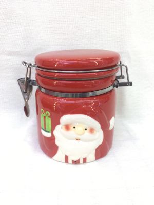 Santa Claus Christmas Ceramic Christmas Sealed Jar Sucrier Ceramic Products Handmade