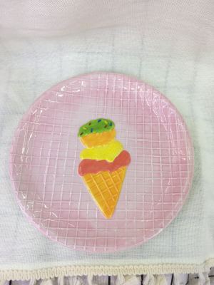 Ceramic Ice Cream Plate, Fruit Plate, Handmade
