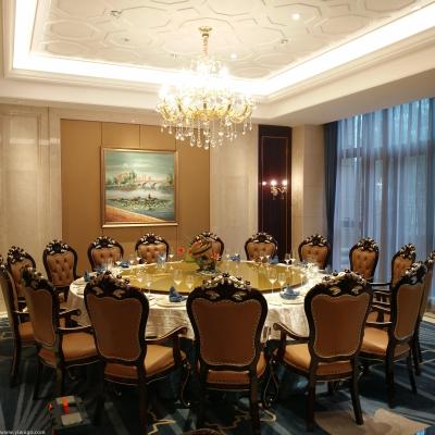 Jinan hotel box large electric round table electric lacquer glass turntable simple folding table