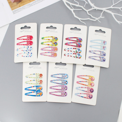 Lovely animal children bb clip metal paint girl hairpin baby print hairpin