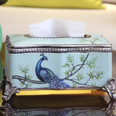  blue bottom blue feather finch home decoration furnishings housewarming gift box paper towel box