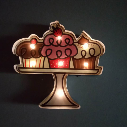 foreign trade exclusive american iron vintage cake led light board wall decoration bar coffee shop home indoor wall