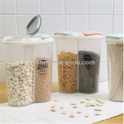 Creative storage tank transparent plastic compartmental-sealed tank food tank grain storage tank