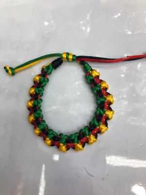 Woven Flower Shape, Flag Colors Bracelet