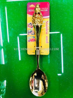 Gold-plated silver-zinc alloy communal tableware dividing spoon shell spoon table knife cake fork salad fork