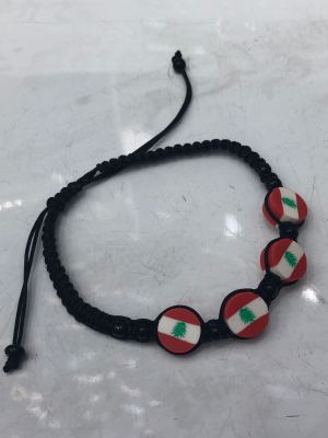 Lebanon Flag Bracelet, Woven Bracelet