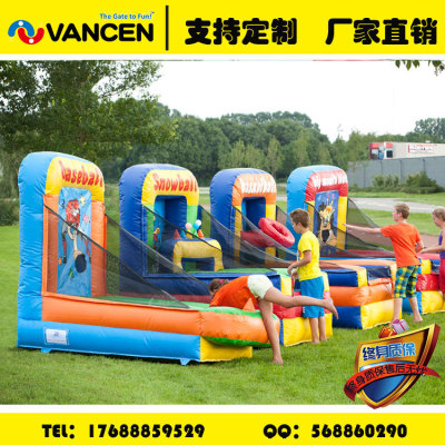 Arcade inflatable blue field shot box children's entertainment equipment adult games road wholesale custom