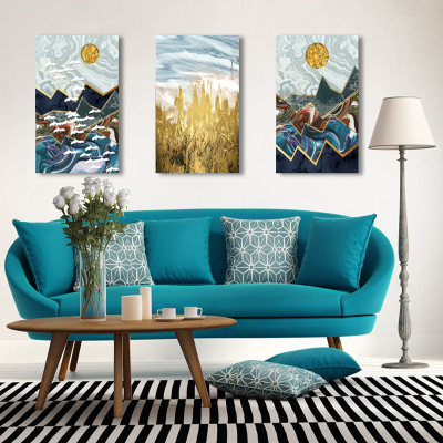 2019 new style modern and contracted Nordic style living room creative decoration painting sofa background wall painting