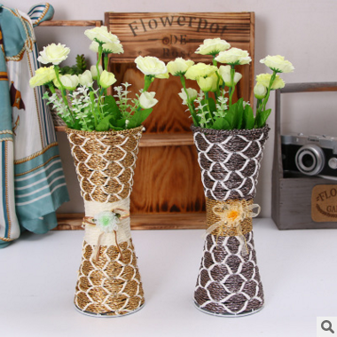 Hand-woven European tieyi rattan flower basket flower table decoration crafts wholesale custom