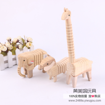 Craft souvenirs wooden tabletop animals for children creative street toys