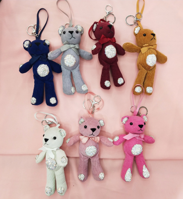 Cartoon stripe soft bear creative accessories bag doll ornaments car accessories key chain