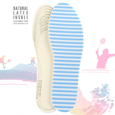 3mm white latex striped terry cloth sweat absorbent insole winter warm insole comfortable latex insole can be cut
