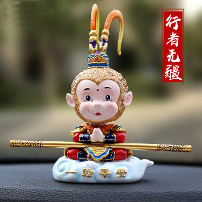 Creative Monkey King car decoration cartoon cute car accessories qitian resin crafts doll