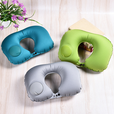 TPU pressing inflatable u-shaped pillow travel portable outdoor pillow LOGO and travel aircraft inflatable environmental protection