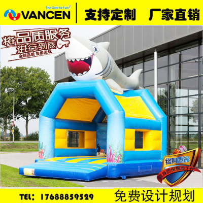 Custom outdoor large new inflatable castle children's shark trampoline slide playground toy equipment