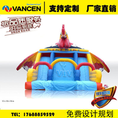 Manufacturer customized inflatable slide for large rooster