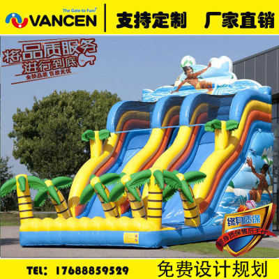 Manufacturers custom outdoor PVC jungle inflatable slide surfing water slide children's inflatable castle naughty castle 