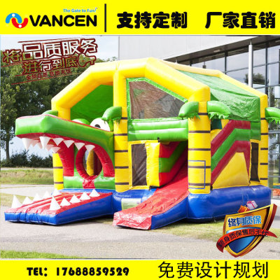 Large outdoor crocodile house inflatable castle children's amolebao outdoor climbing inflatable slide trampoline 