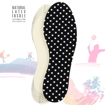 3mm White Latex Polka Dot Cotton Comfortable Insole Sweat-Absorbent Breathable Latex Japanese and Korean Style Insole