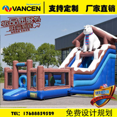 Manufacturer customized PVC outdoor inflatable castle children's naughty castle bouncy bed slide combination bouncy 