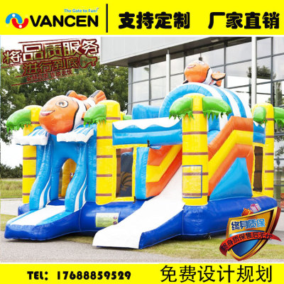 Manufacturer direct sale of Plato PVC inflatable castle slide inflatable trampoline large facilities children's toys
