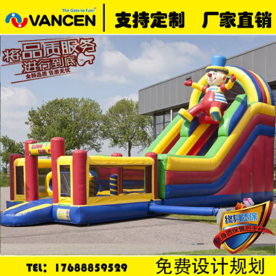 Manufacturers custom PVC large outdoor cartoon inflatable slide combination children's inflatable castle bouncy bed toys