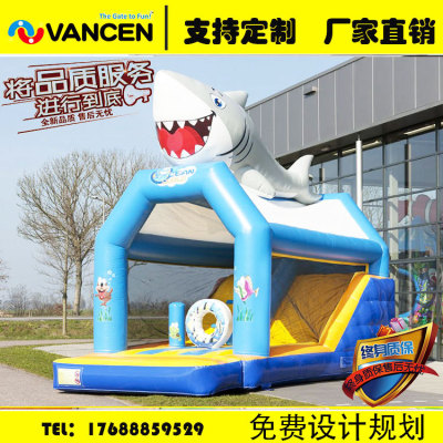 Customized large inflatable castle outdoor children's naughty castle paradise trampoline slide land crossing 