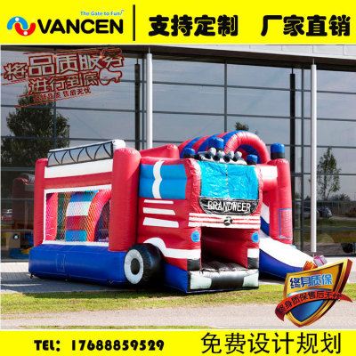 The factory makes bouncy castl, an inflatable car castle, bouncy bed and naughty castle, a large children's play 