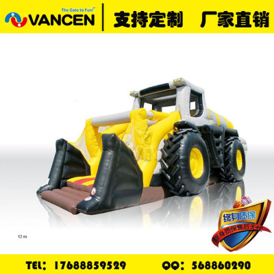 Guangzhou custom export amusement equipment PVC inflatable bulldozer excavator large children's paradise corsair castle