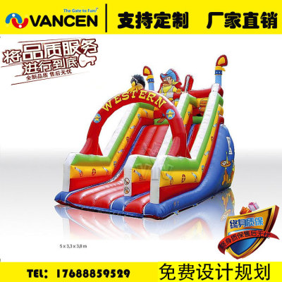 Manufacturers custom large land inflatable slide floating bridge naughty fort slide wholesale custom production