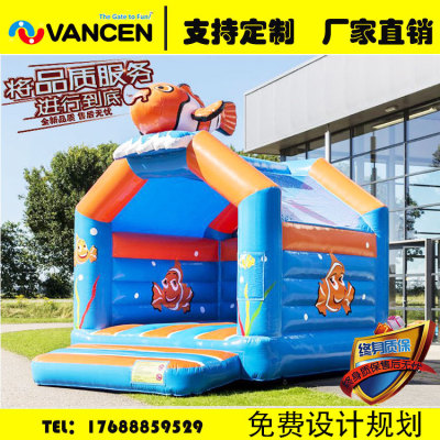 Inflatable castle indoor small children inflatable castle home game house toy giant salamander bouncing bed PVC