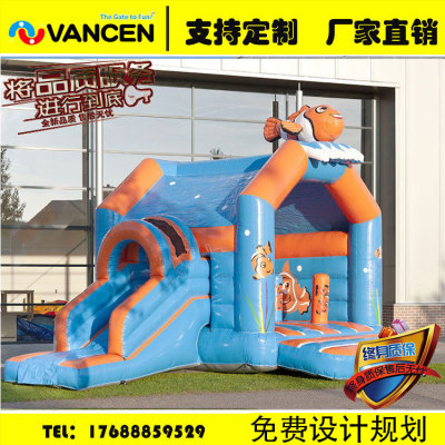 Manufacturer customized inflatable castle outdoor large square amusement children's toys inflatable trampoline slide 
