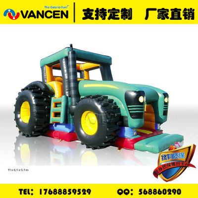 Manufacturer customized inflatable bulldozer PVC outdoor inflatable car fitness slide trampoline children's paradise 