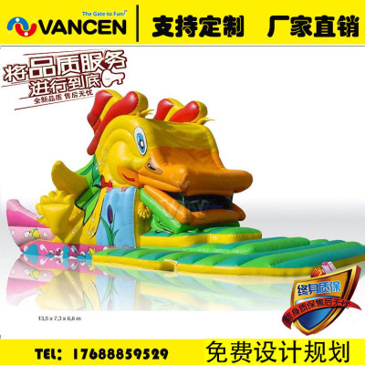 Customized outdoor commercial Donald Duck big slide mobile water park inflatable slide combination water slide