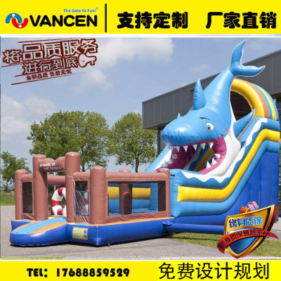 Factory custom shark park inflatable castle inflatable slide combination children's playground equipment fun city